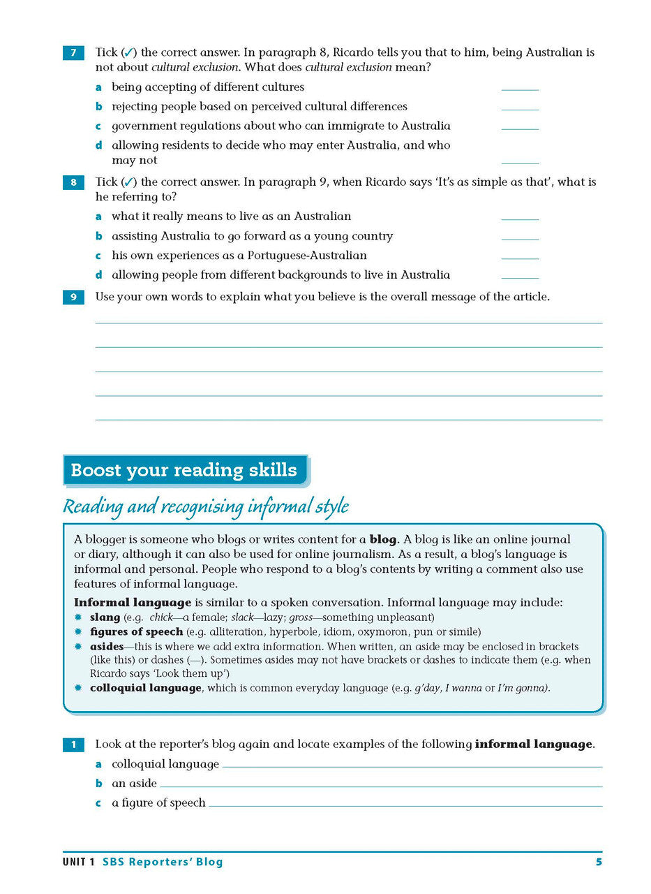 Excel Essential Skills - Reading and Vocabulary Workbook: Years 9-10