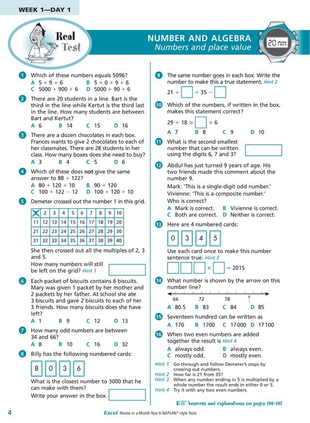 Excel Revise in a Month - NAPLAN*-style Tests: Year 6