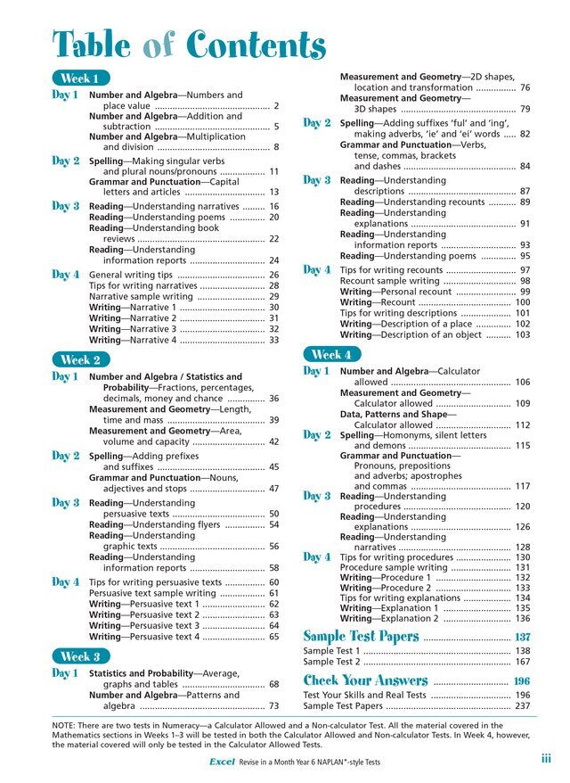 Excel Revise in a Month - NAPLAN*-style Tests: Year 6