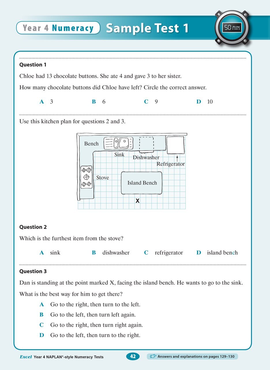 Excel NAPLAN* Style Numeracy Tests - Year 4