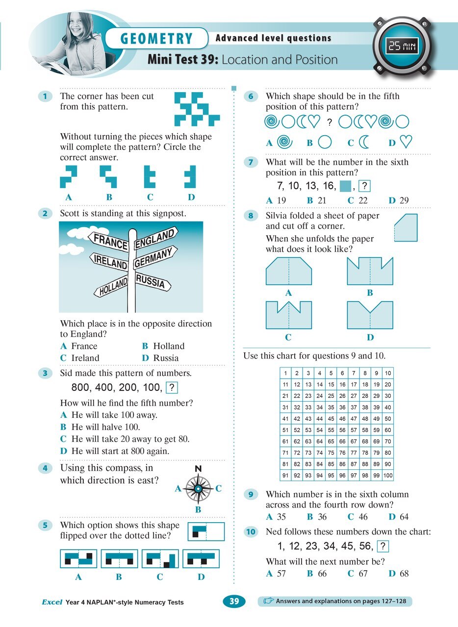 Excel NAPLAN* Style Numeracy Tests - Year 4