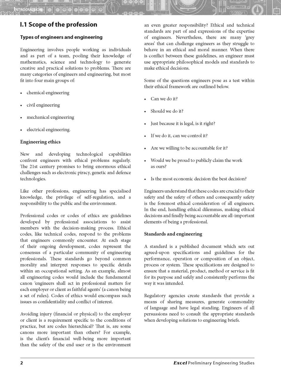 Excel Preliminary - Engineering Studies