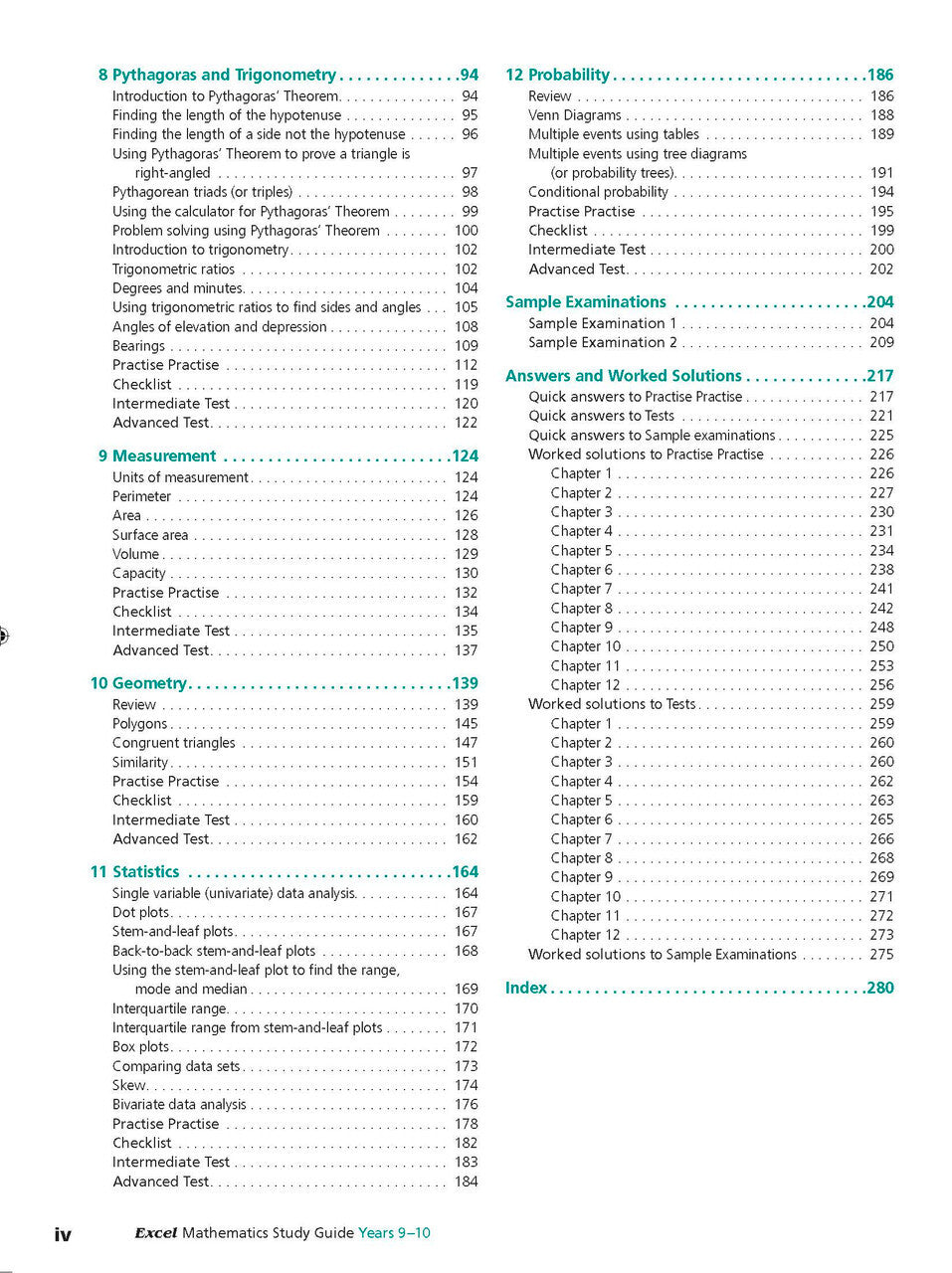 Excel Study Guide - Mathematics: Years 9-10