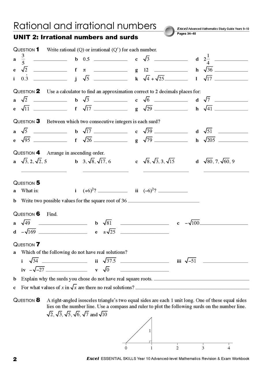 Excel Essential Skills - Advanced Mathematics Revision and Exam Workbook: Year 10