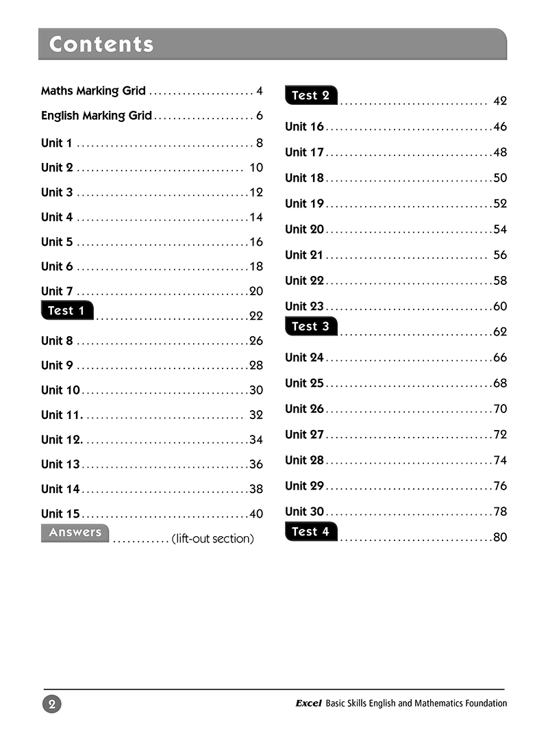 Excel Basic Skills: English and Mathematics - Foundation