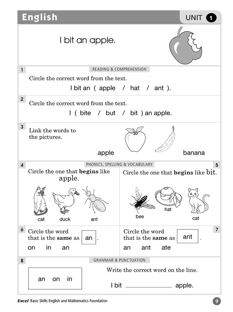 Excel Basic Skills: English and Mathematics - Foundation