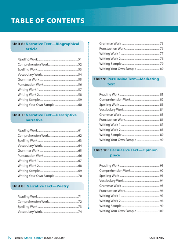 Excel SmartStudy - English: Year 7