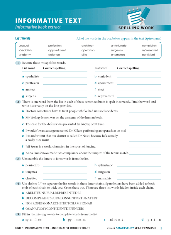 Excel SmartStudy - English: Year 7