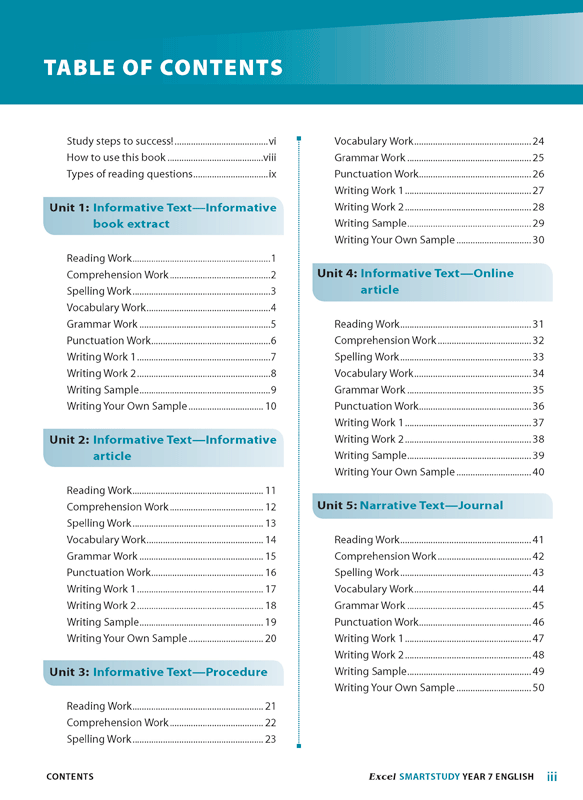 Excel SmartStudy - English: Year 7