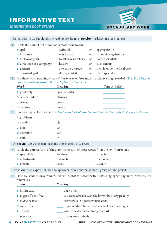 Excel SmartStudy - English: Year 7