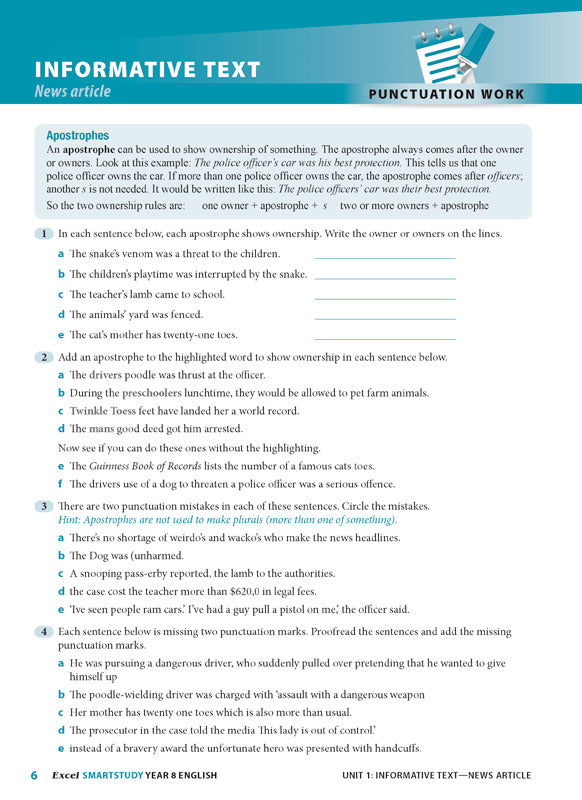 Excel SmartStudy - English: Year 8