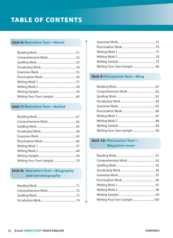 Excel SmartStudy - English: Year 8
