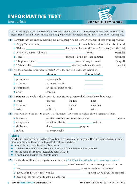 Excel SmartStudy - English: Year 9