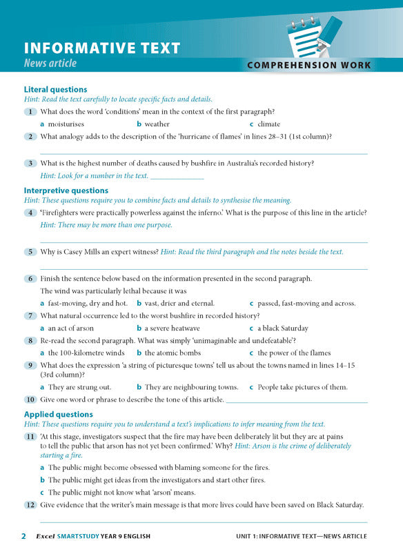 Excel SmartStudy - English: Year 9