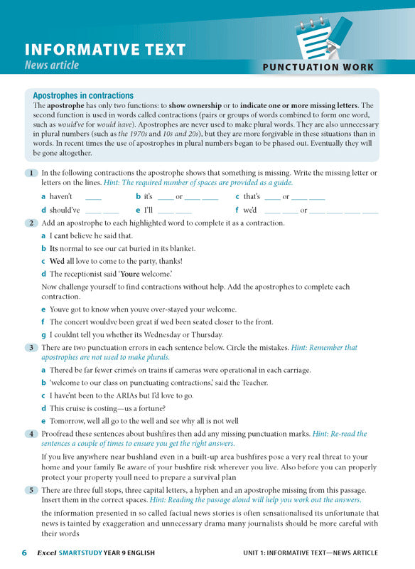 Excel SmartStudy - English: Year 9