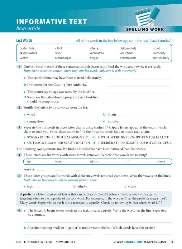 Excel SmartStudy - English: Year 9