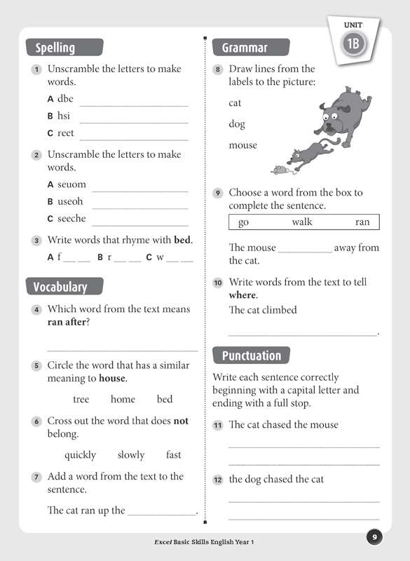 Excel Basic Skills English Year 1