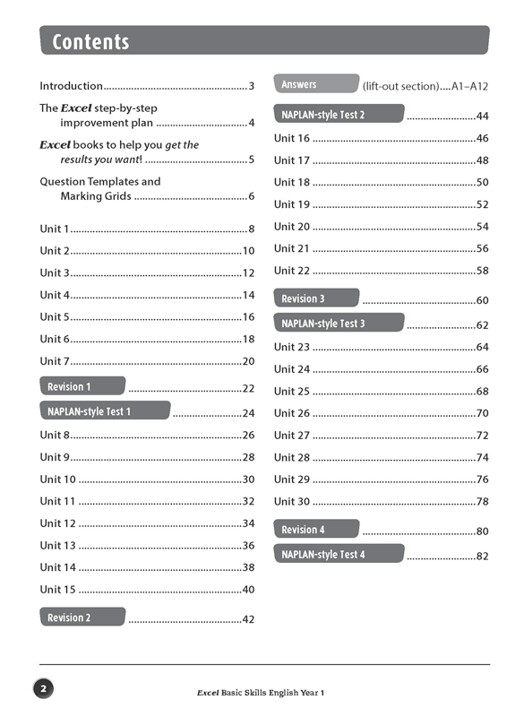 Excel Basic Skills English Year 1