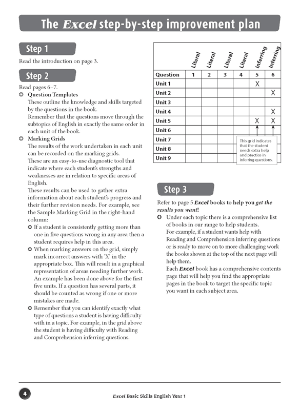 Excel Basic Skills English Year 1