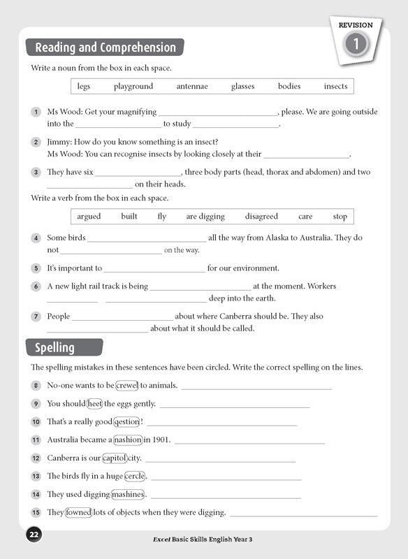 Excel Basic Skills - English: Year 3