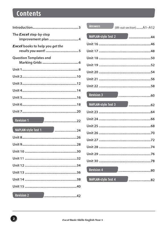 Excel Basic Skills - English: Year 5