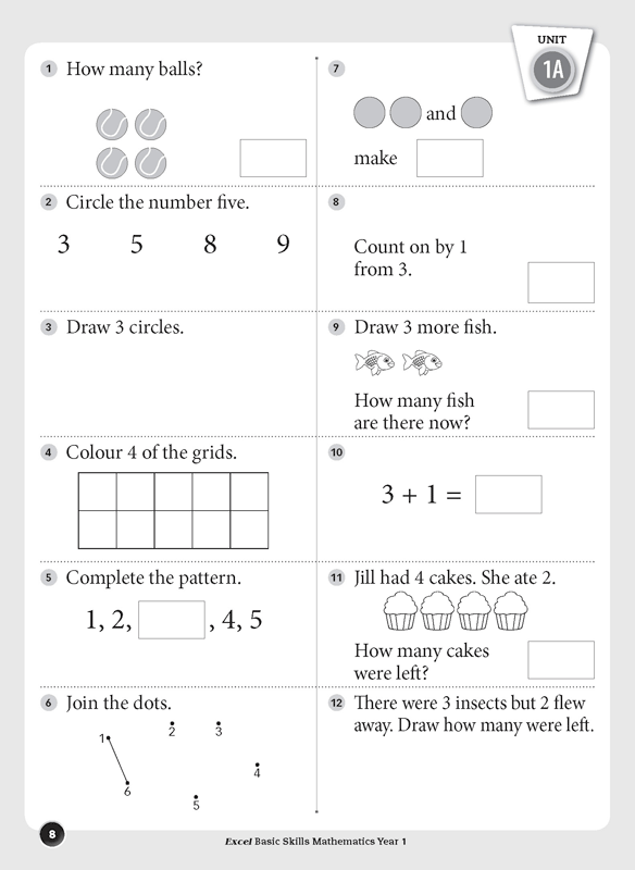 Excel Basic Skills - Mathematics: Year 1