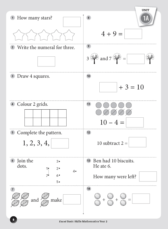 Excel Basic Skills - Mathematics: Year 2