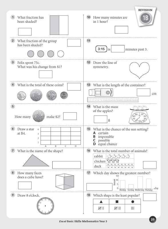 Excel Basic Skills - Mathematics: Year 3