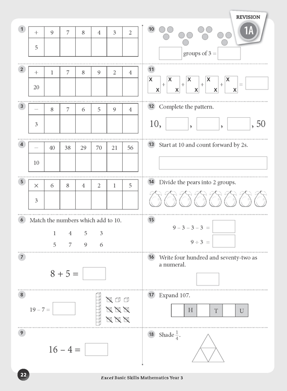 Excel Basic Skills - Mathematics: Year 3