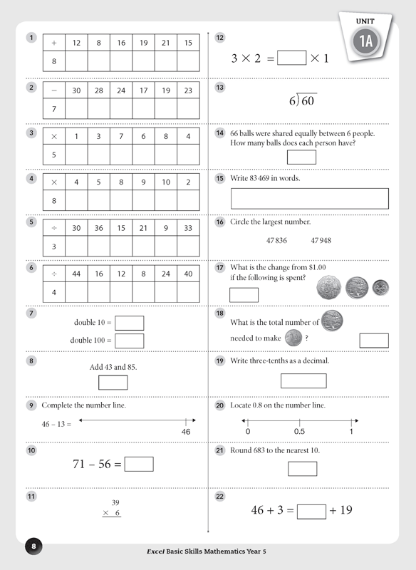 Excel Basic Skills - Mathematics: Year 5