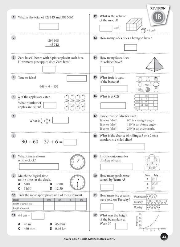 Excel Basic Skills - Mathematics: Year 5
