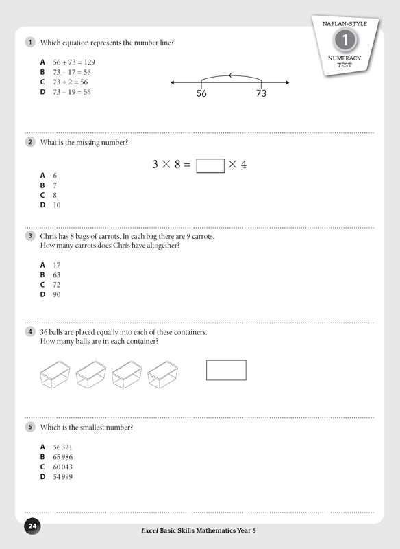 Excel Basic Skills - Mathematics: Year 5