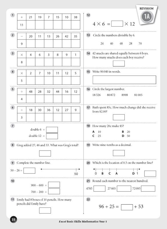 Excel Basic Skills - Mathematics: Year 5