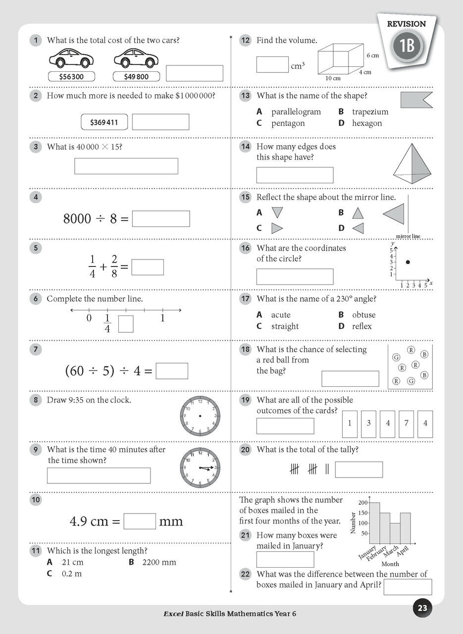Excel Basic Skills - Mathematics Year 6