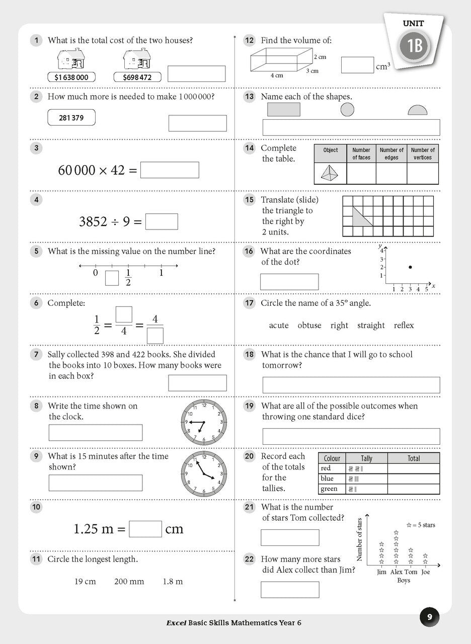 Excel Basic Skills - Mathematics Year 6
