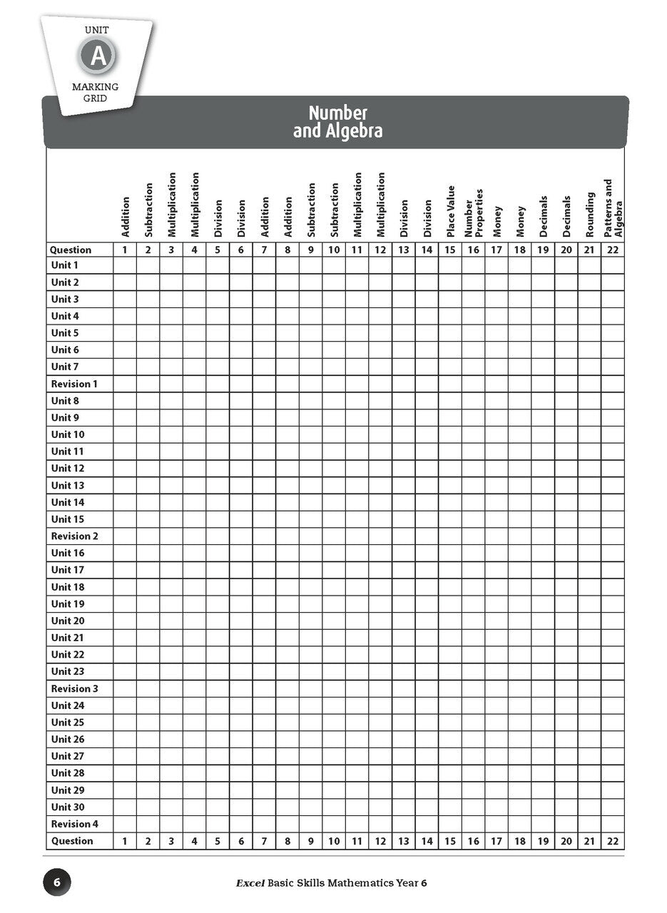 Excel Basic Skills - Mathematics Year 6