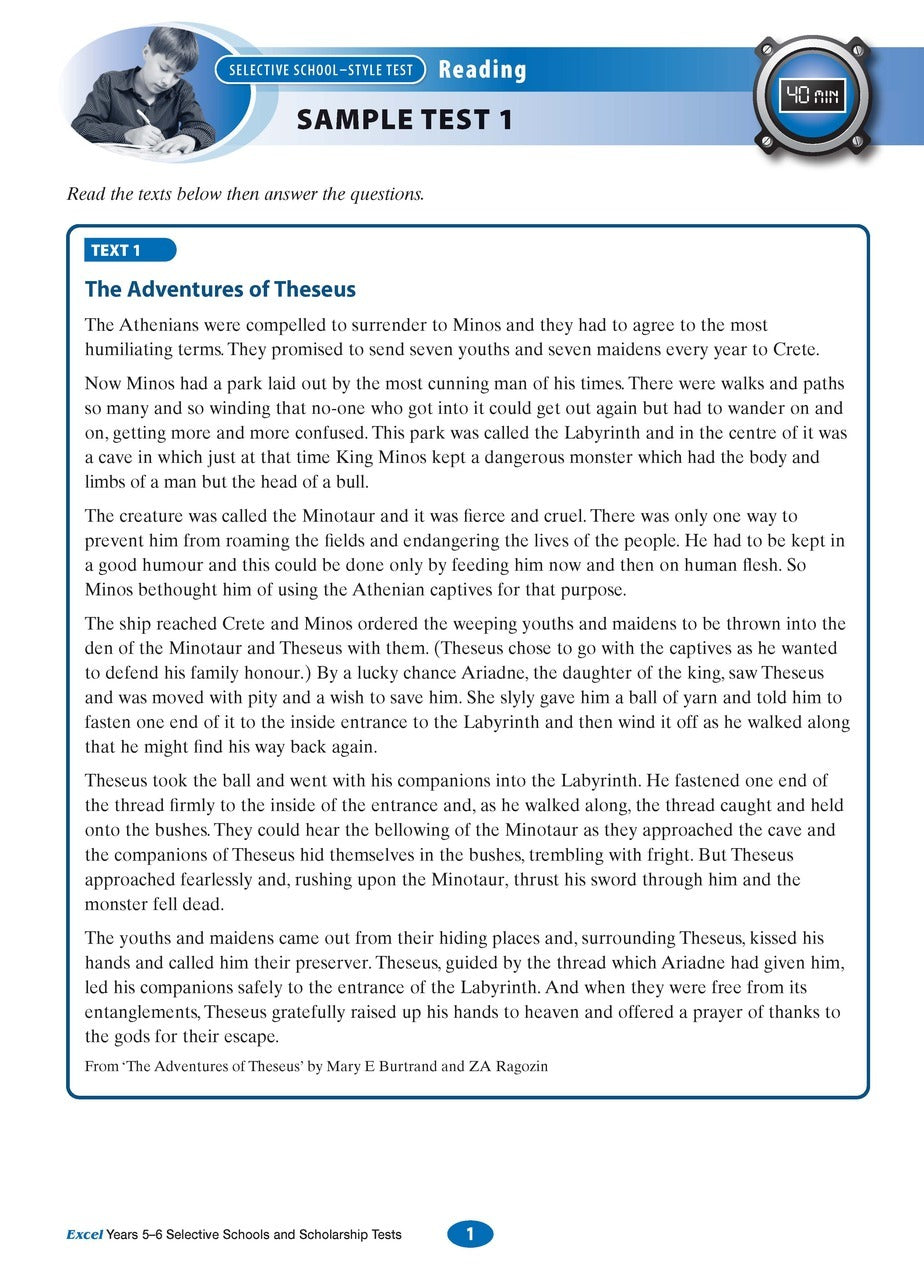 Excel Test Skills: Selective Schools and Scholarships Tests - Years 5-6