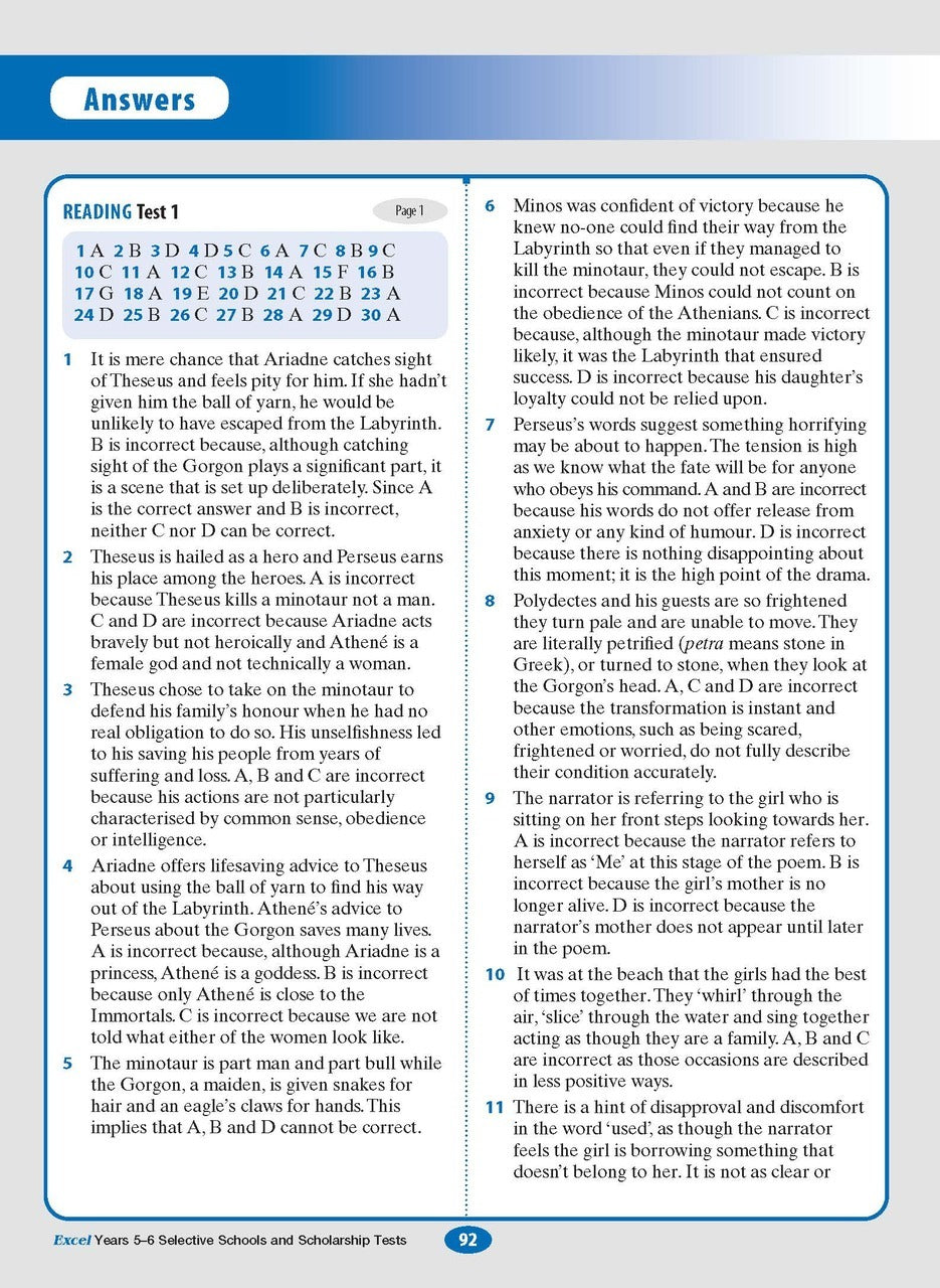 Excel Test Skills: Selective Schools and Scholarships Tests - Years 5-6