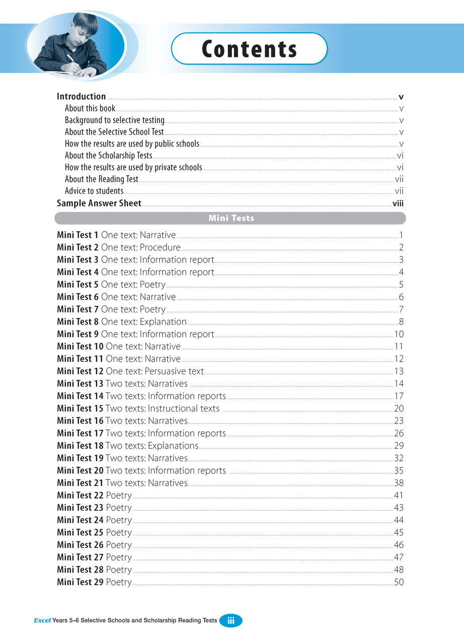 Excel Test Skills - Selective Schools and Scholarship Tests: Reading Tests - Years 5-6