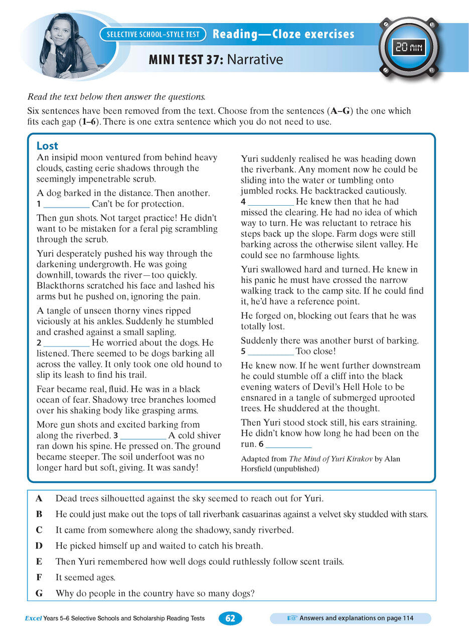 Excel Test Skills - Selective Schools and Scholarship Tests: Reading Tests - Years 5-6