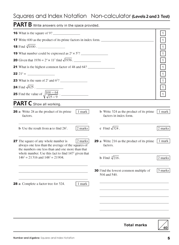 Excel - Mathematics Practice Tests: Year 7