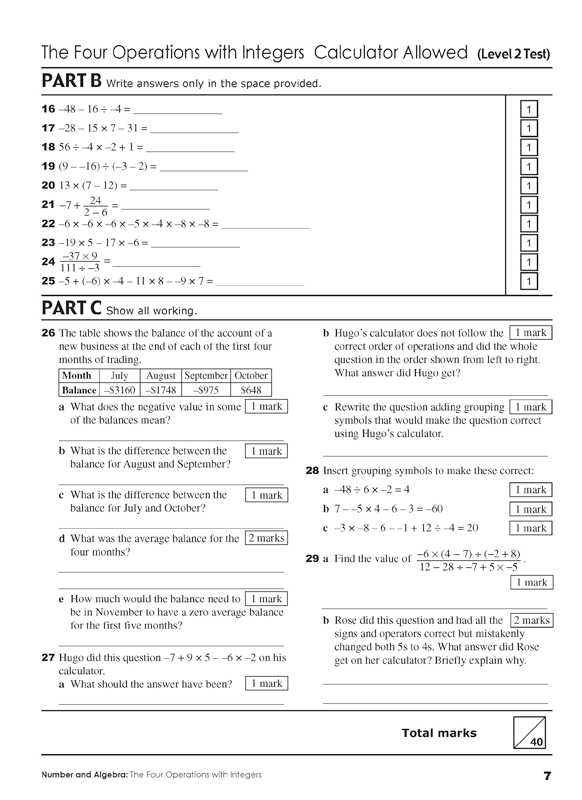 Excel - Mathematics Practice Tests: Year 8