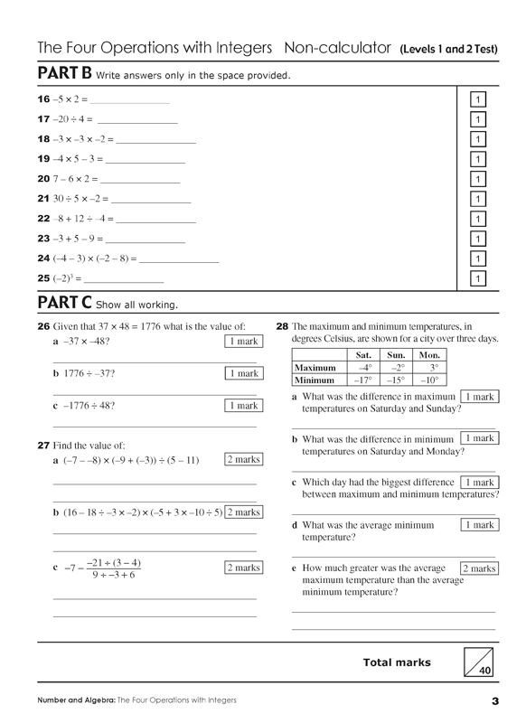 Excel - Mathematics Practice Tests: Year 8