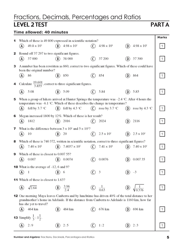 Excel - Mathematics Practice Tests: Year 9