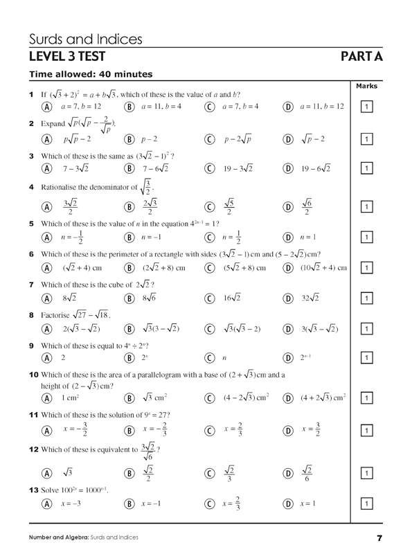 Excel - Mathematics Practice Tests: Year 10