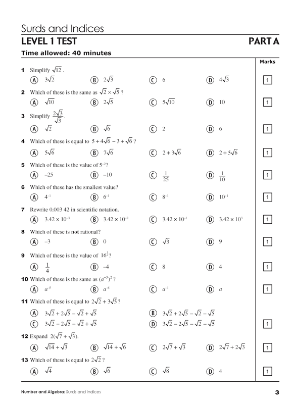 Excel - Mathematics Practice Tests: Year 10