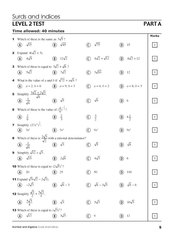 Excel - Mathematics Practice Tests: Year 10