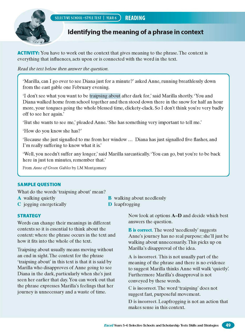 Excel Test Skills - Selective Schools and Scholarship Tests: Skills and Strategies - Years 5-6