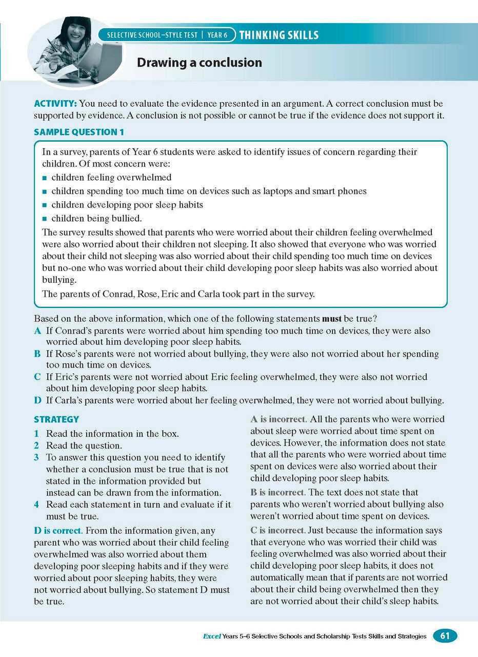 Excel Test Skills - Selective Schools and Scholarship Tests: Skills and Strategies - Years 5-6