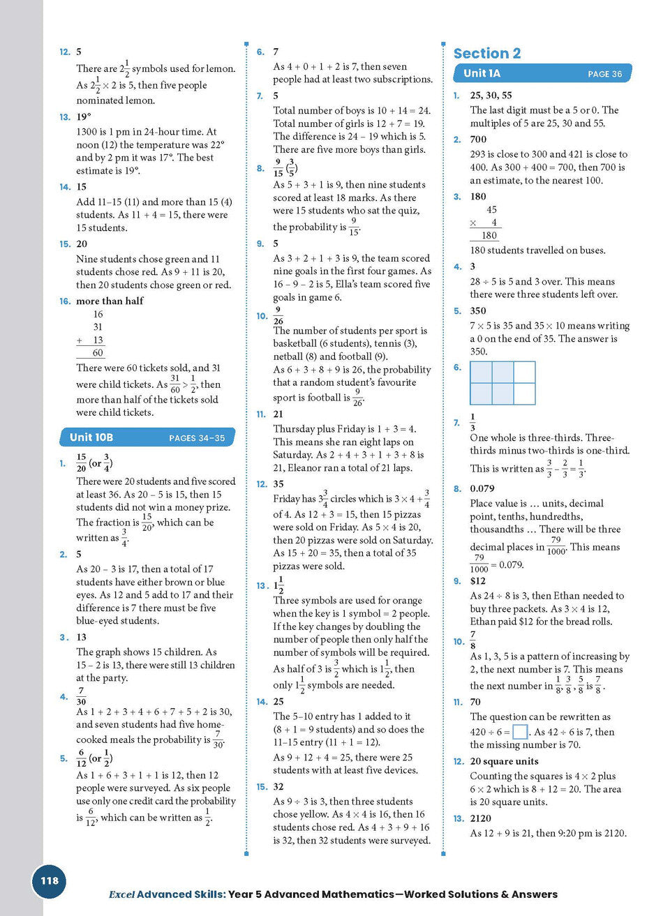 Excel Advanced Skills - Advanced Mathematics: Year 5